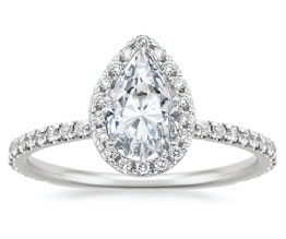 ‘Waverley’ Pear Halo Diamond Ring