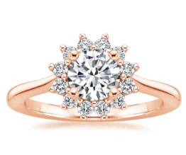 Sunburst Halo Diamond Ring