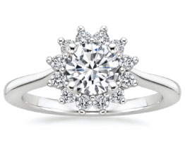 Sunburst Diamond Engagement Ring