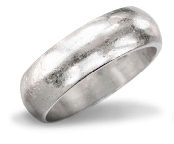 platinum ring showing patina