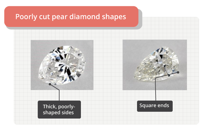 4 carat pear diamonds with poor shape