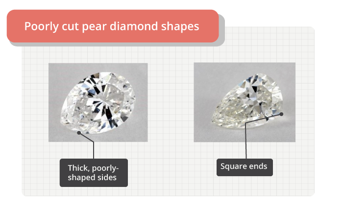 10 carat pear diamonds with poor shape