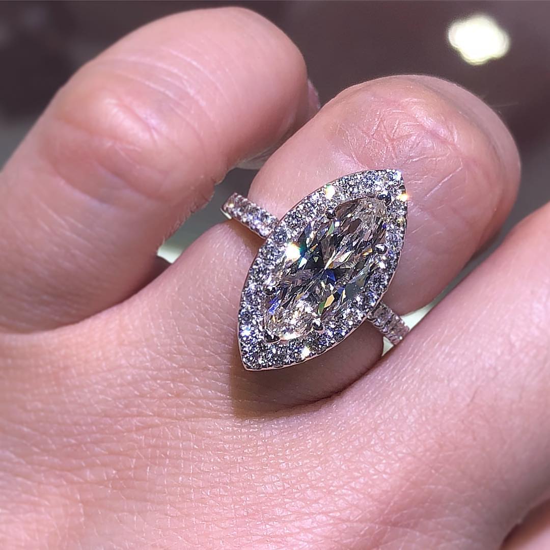 3 carat marquise halo diamond ring