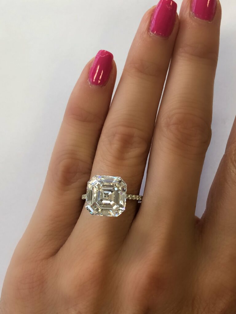 FLAT BEZEL ASSCHER CUT DIAMOND RING | Nicholas Haywood Jewellery Concierge