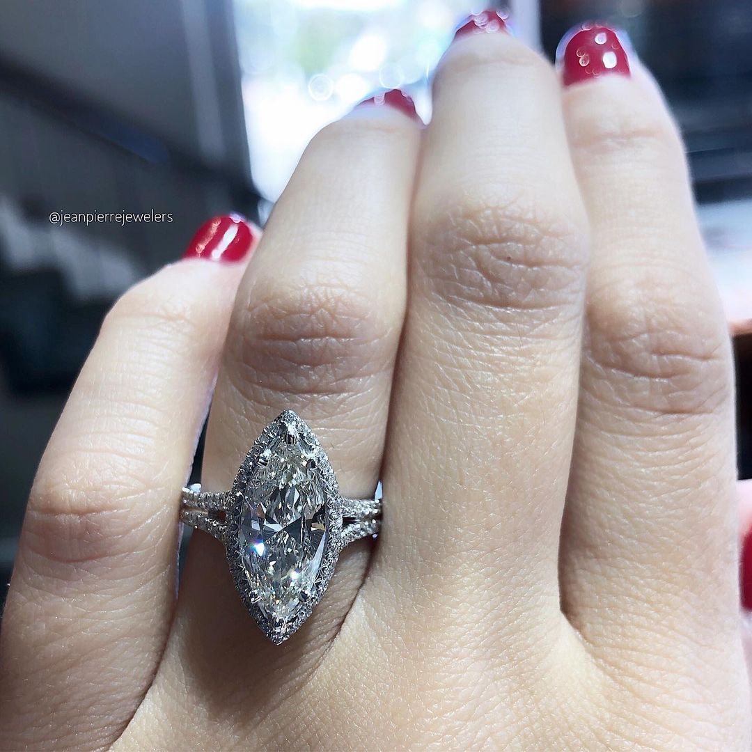 6 carat marquise halo diamond ring