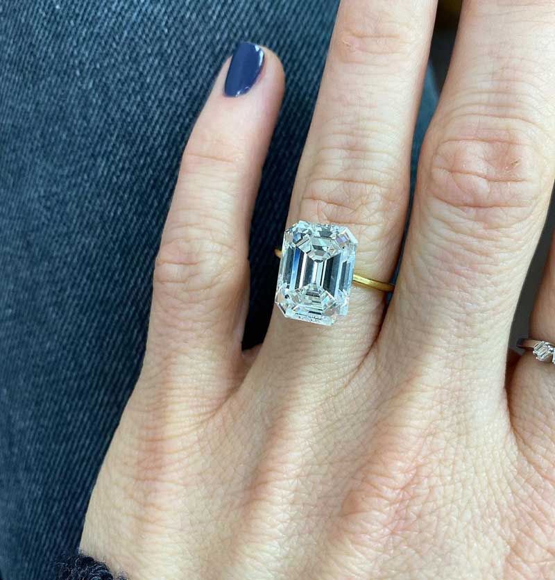 Halo Emerald Cut Engagement Ring, 2.7 Ct H VS2 GIA – Kingofjewelry.com