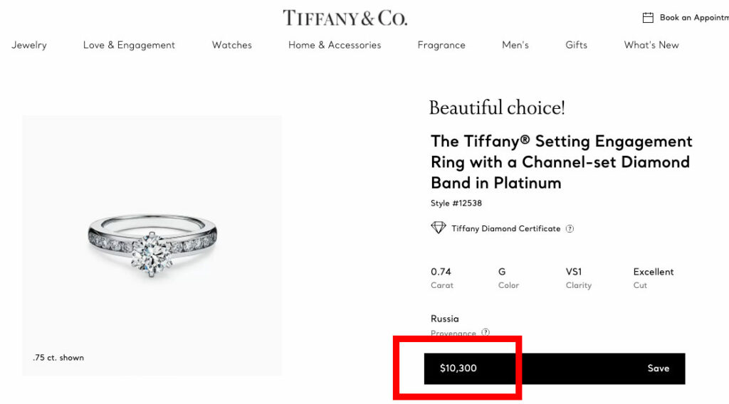 cheap tiffany channel set ring