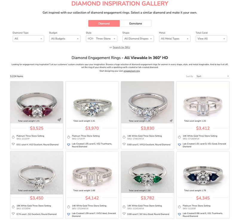 three stone diamond ring inspiration gallery