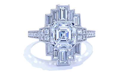 Ascot diamonds art deco engagement ring