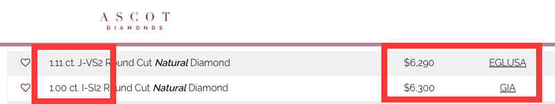 ascot diamonds egl vs gia