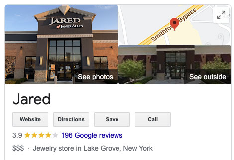 jared google reviews