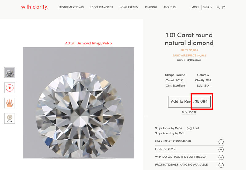 carat g color diamond with clarity price