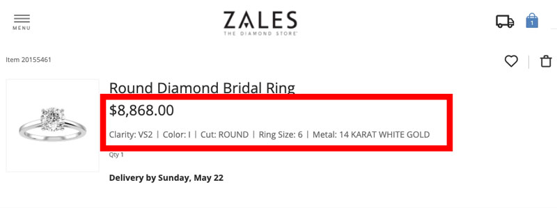 whats my diamond ring worth retail price
