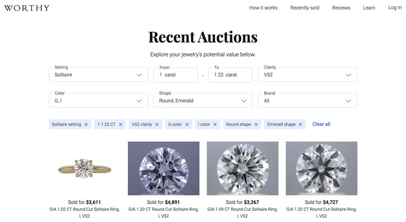 sell engagement ring worthy recent auctions