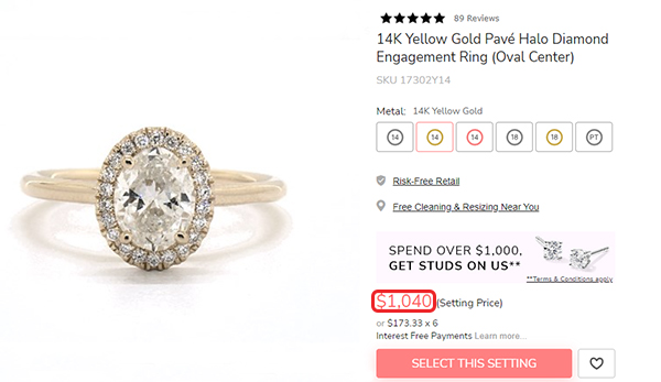 Zawe Ashtons Engagement Ring James Allen Option