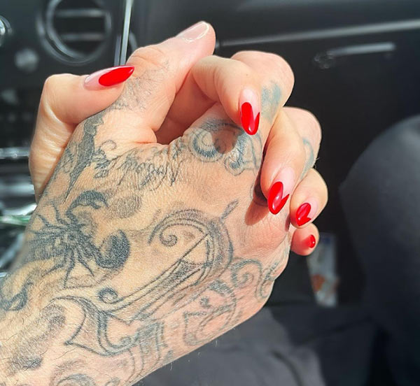 Kourtney Kardashians Engagement Ring Kourtney Kardashian and Travis Barker Instagram Photo