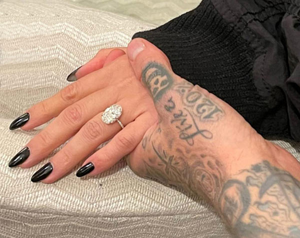 Kourtney Kardashians Engagement Ring Ring Close Up