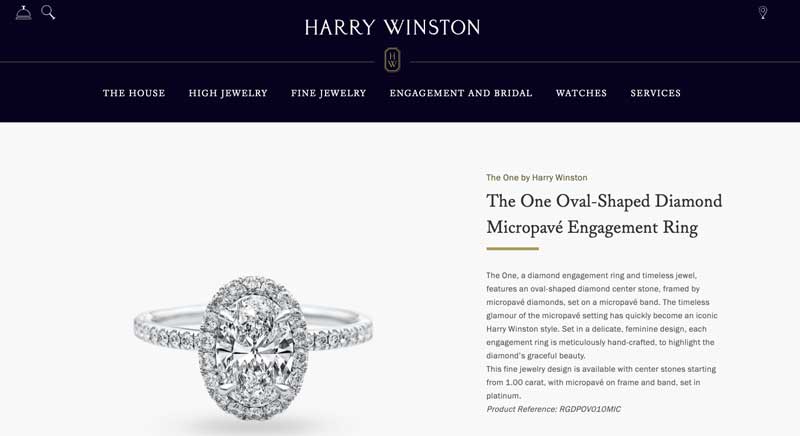 Harry winston oval halo diamond ring