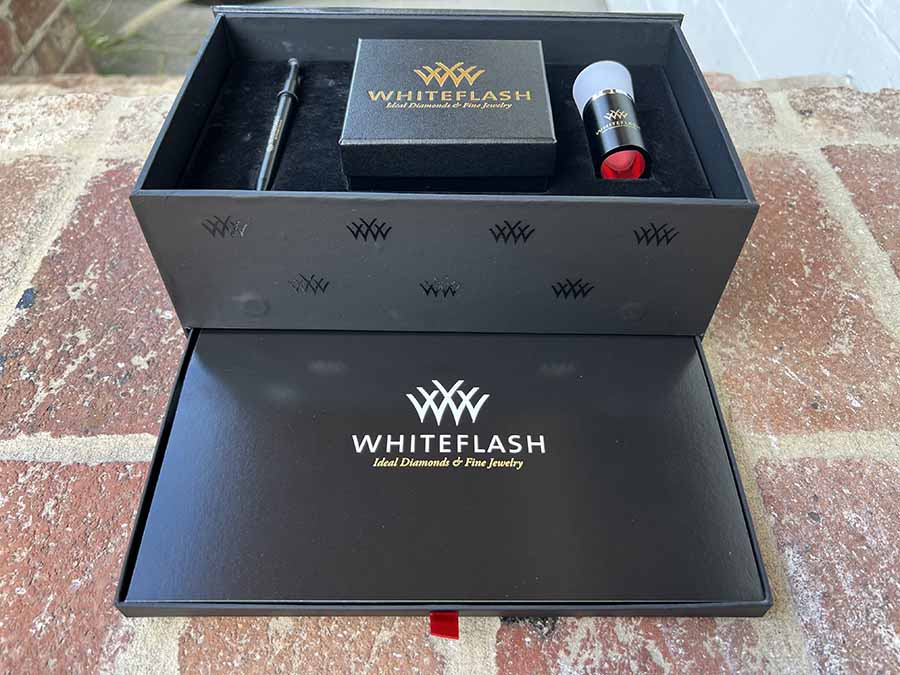 Whiteflash box with drawer open