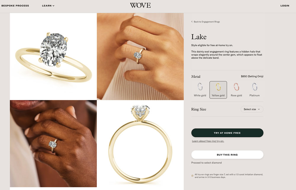 wove oval solitaire