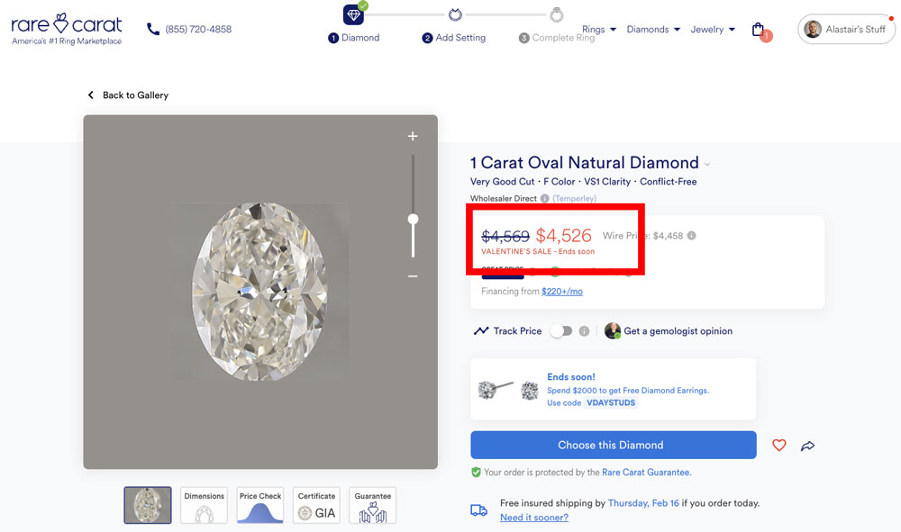 wove rare carat comparison