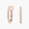 K Rose Gold Diamond Huggie Hoop Earrings