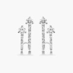 K White Gold Diamond Double Row Huggie Earrings By Brevani