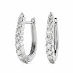 k white gold huggie earrings diamond