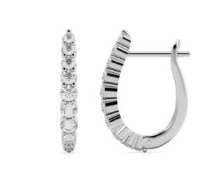 k white gold huggie earrings diamond