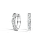 K White Gold Diamond Huggie Earrings