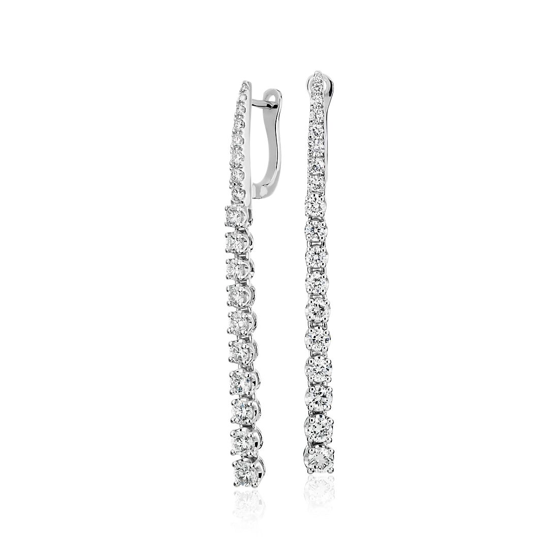 Diamond Line Drop Earrings