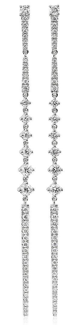 Diamond Linear Drop Earrings