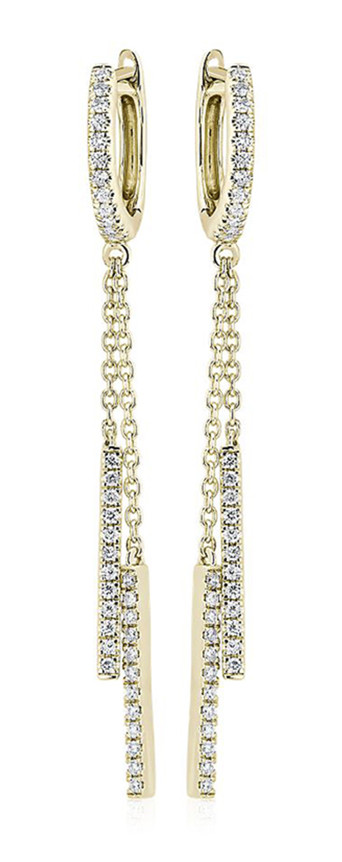 Double Diamond Drop Earrings