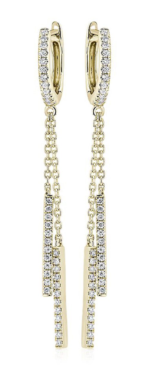 Double Diamond Drop Earrings