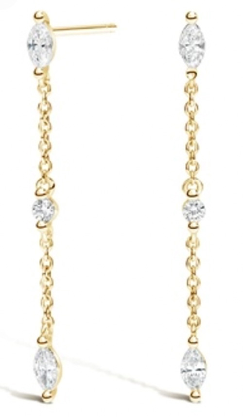 14K Yellow Gold Versailles Diamond Drop Earrings