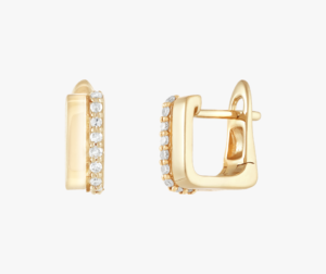 Diamond Huggie Hoop Earrings