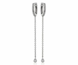 Diamond Mini Drop Earrings in k White Gold