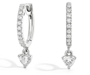 Heart Shaped Lab Diamond Huggie Earrings