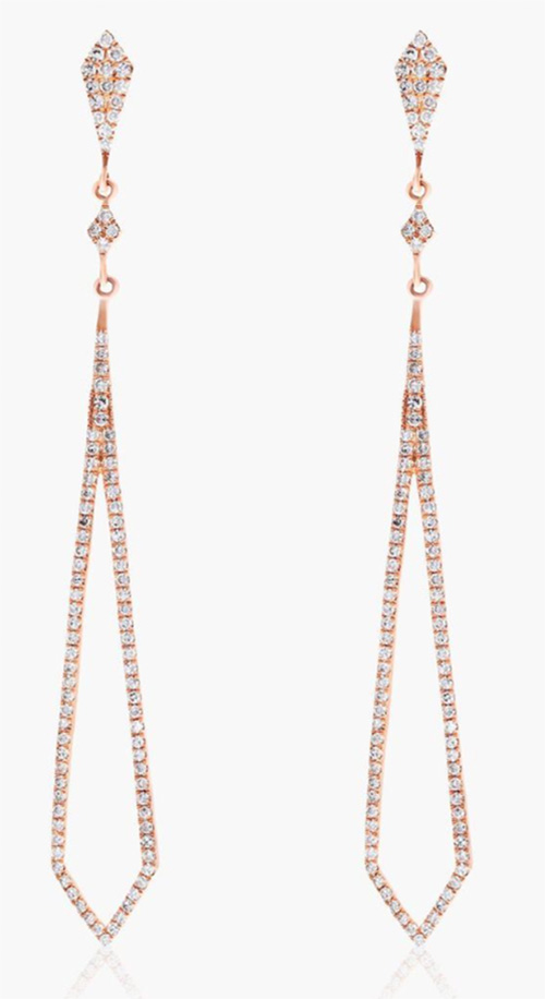 Petite Long Drop Diamond Earrings