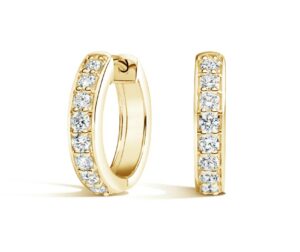 Luxe yellow gold Diamond Huggie Earrings