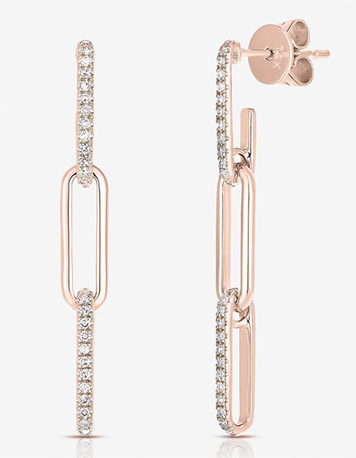 Diamond Link Drop Earrings