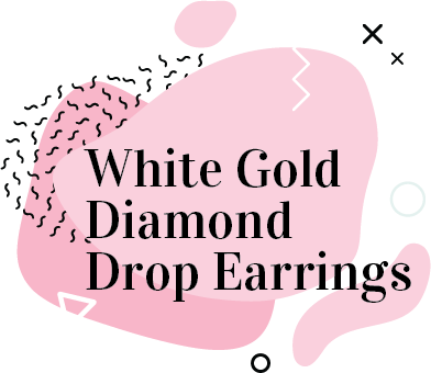 White gold diamond drop earrings