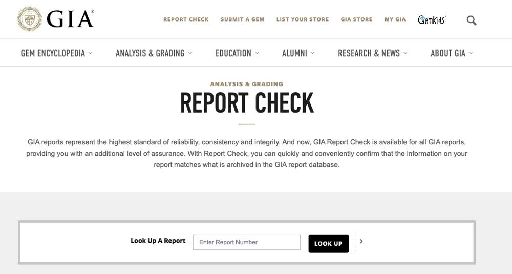 check used diamond ring grading report