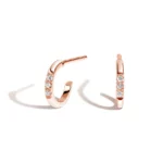 rose gold Petite Diamond Huggie Earrings