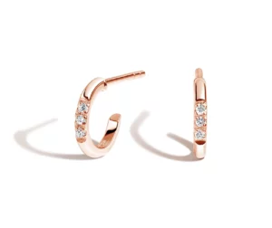 rose gold Petite Diamond Huggie Earrings