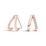 rose gold zuri huggie diamond earrings