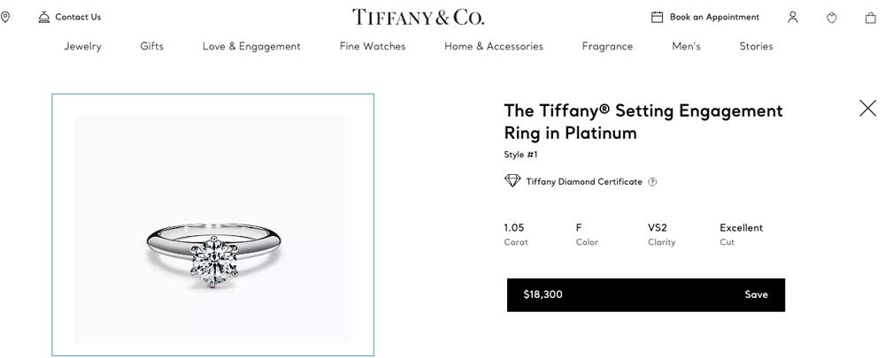 tiffany diamond ring comparison