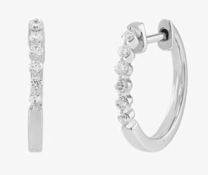 white gold Diamond mm Hoop Earrings