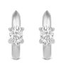 white gold Lab Created Oval Solitaire Knife Edge Huggies