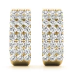 yellow gold Belle Rue Row Diamond Huggie Earrings